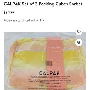 CALPAK 3 pack packing cubes in sorbet. NWT in packaging.